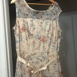 Lovely Grace Floral Glitter Tulle Maxi Dress with Satin Tie Waist